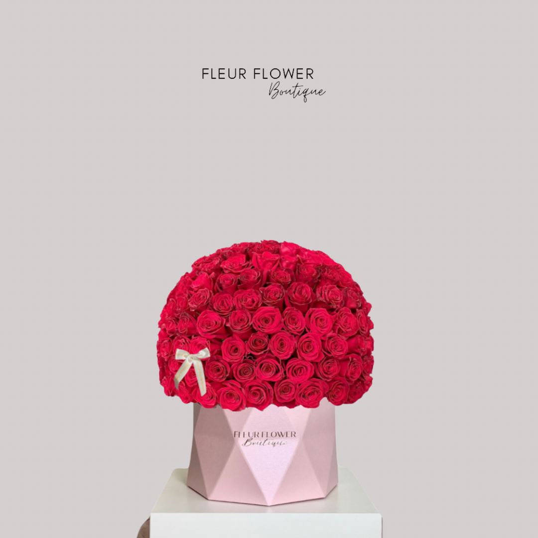 SV DIAMOND PINK BOX & RED ROSES